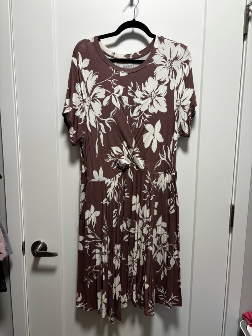torrid Mauve-Brown Floral Knot-Front Midi Dress